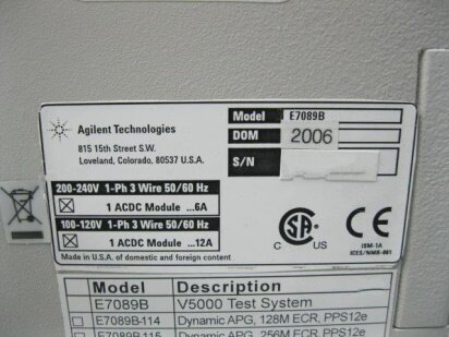 AGILENT / HP / HEWLETT-PACKARD / VERIGY / ADVANTEST V5000 #9162324