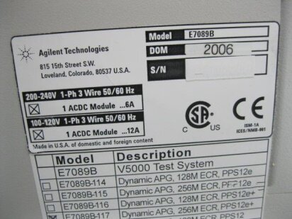 AGILENT / HP / HEWLETT-PACKARD / VERIGY / ADVANTEST V5000 #9162165