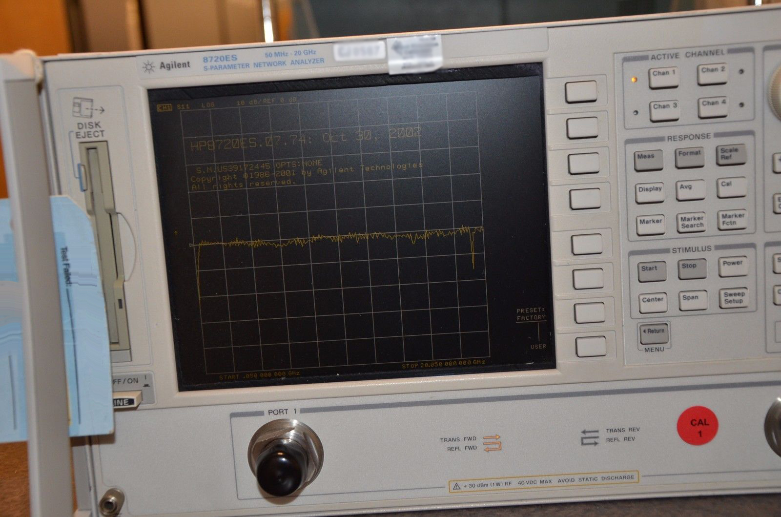 圖為 已使用的 AGILENT / HP / HEWLETT-PACKARD / KEYSIGHT 8720ES 待售