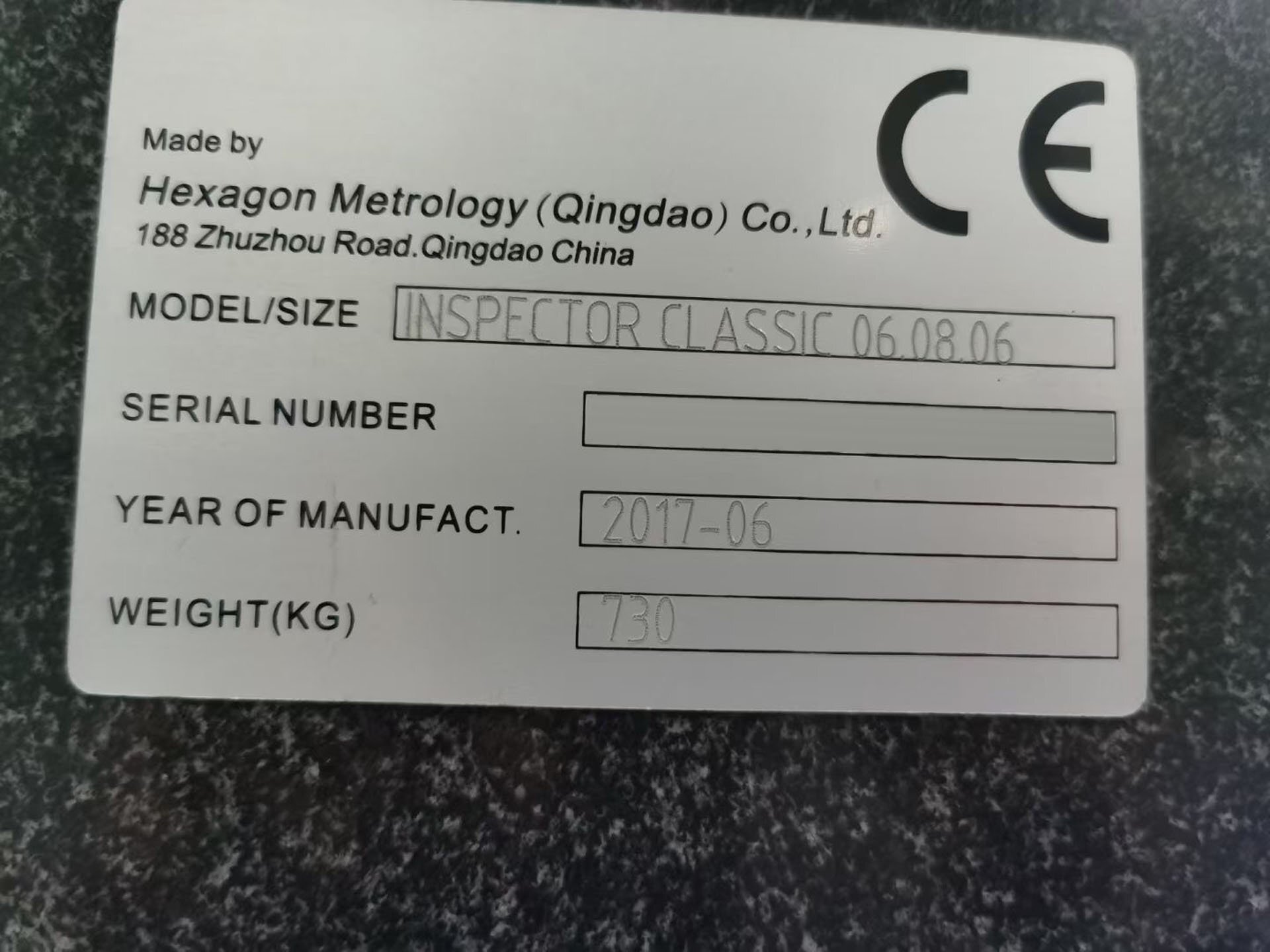 Photo Used HEXAGON METROLOGY Inspector Classic 06.08.06 For Sale