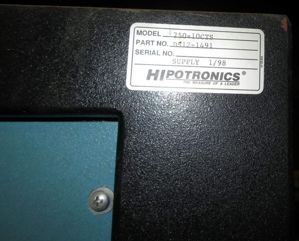 Photo Used HIPOTRONICS 750-10 CTS For Sale