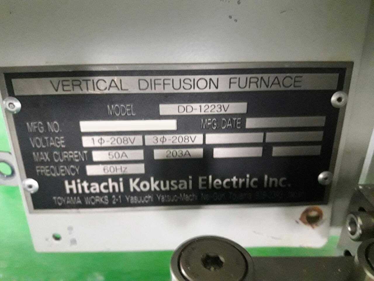 Photo Used HITACHI / KOKUSAI DD-1223V For Sale