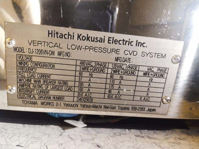 Photo Used HITACHI / KOKUSAI DJ-1206VN-DM For Sale