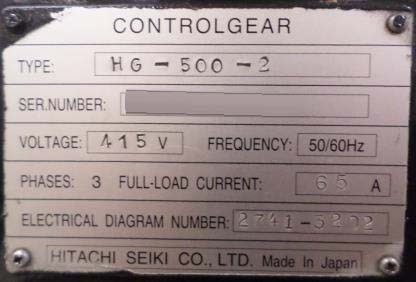 Foto Verwendet HITACHI SEIKI HG 500 Zum Verkauf