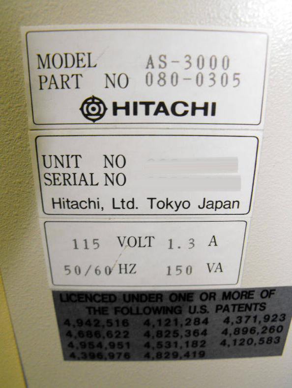 圖為 已使用的 HITACHI AS 3000 待售