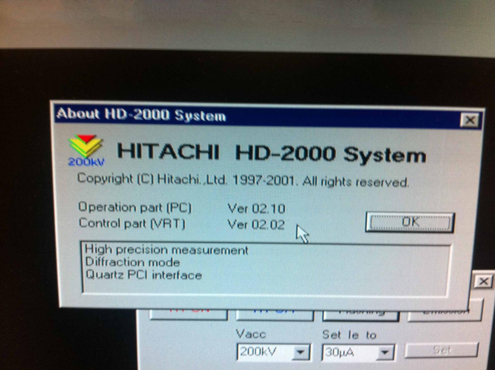Photo Used HITACHI HD-2000 For Sale