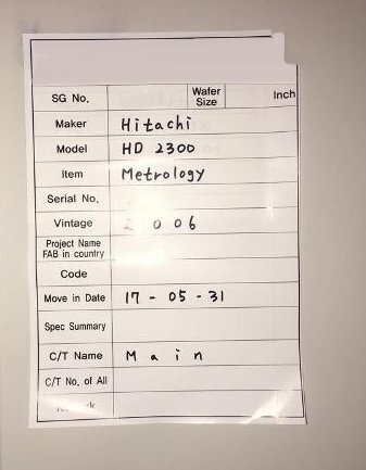 Photo Used HITACHI HD-2300 For Sale