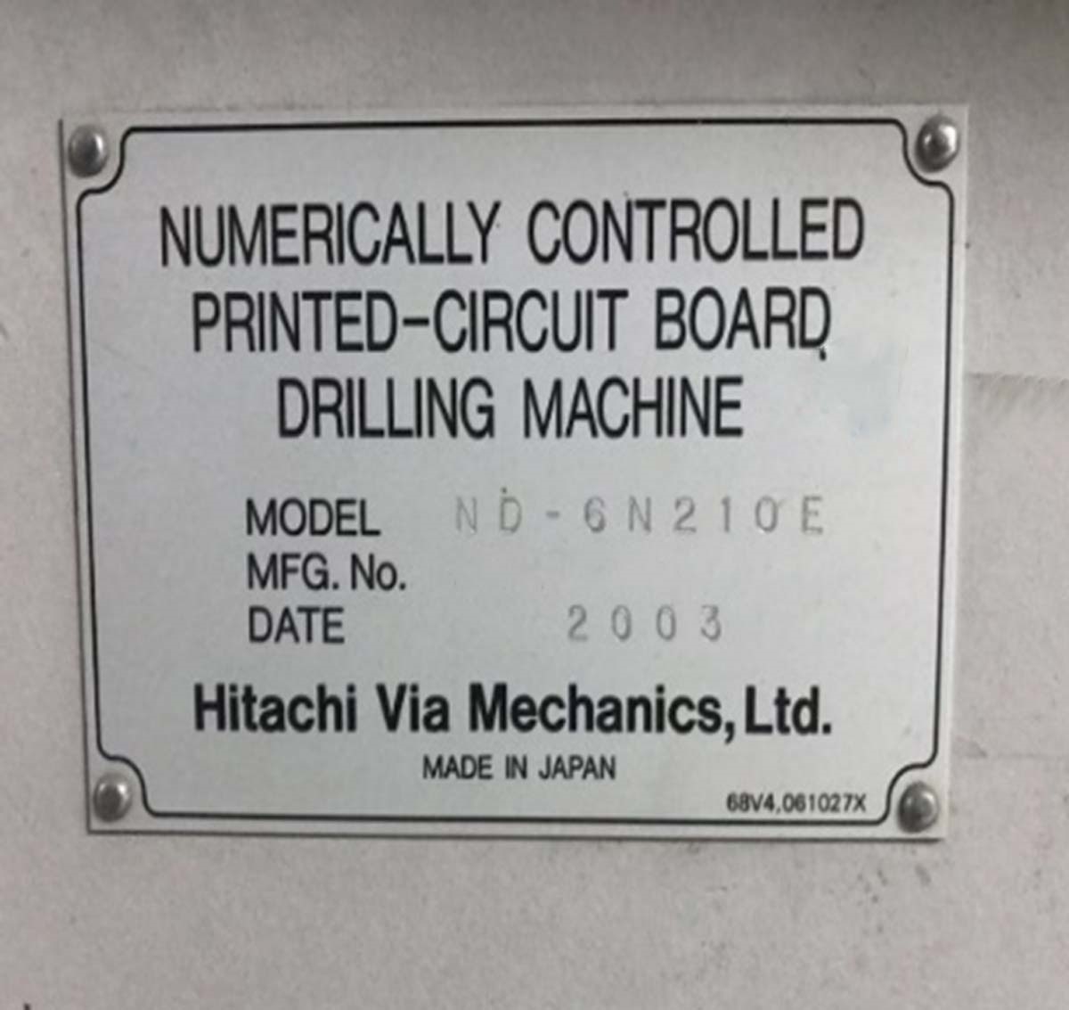 Photo Used HITACHI ND-6N210E For Sale