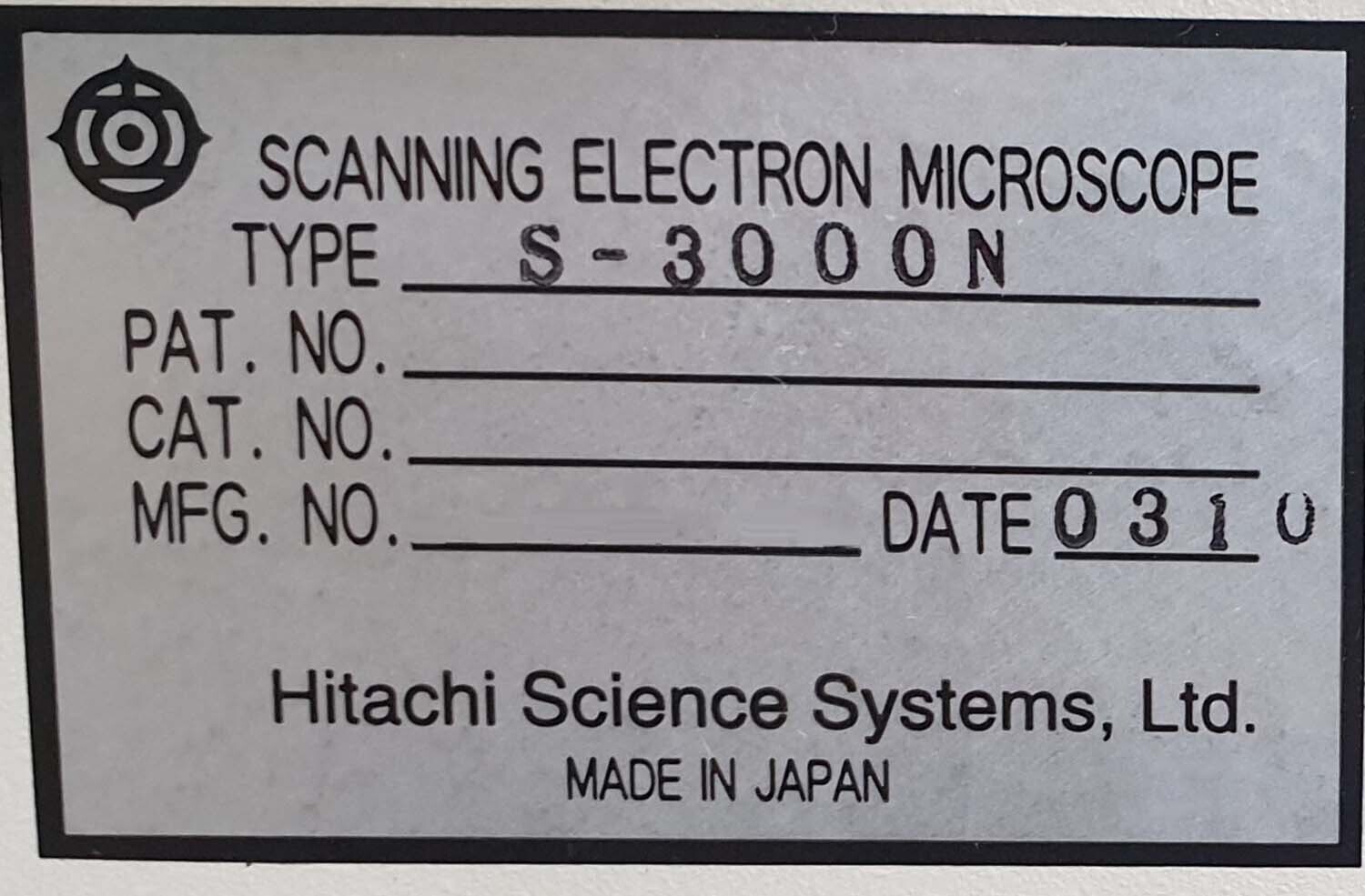 圖為 已使用的 HITACHI S-3000N 待售