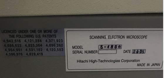 Photo Used HITACHI S-4800 For Sale