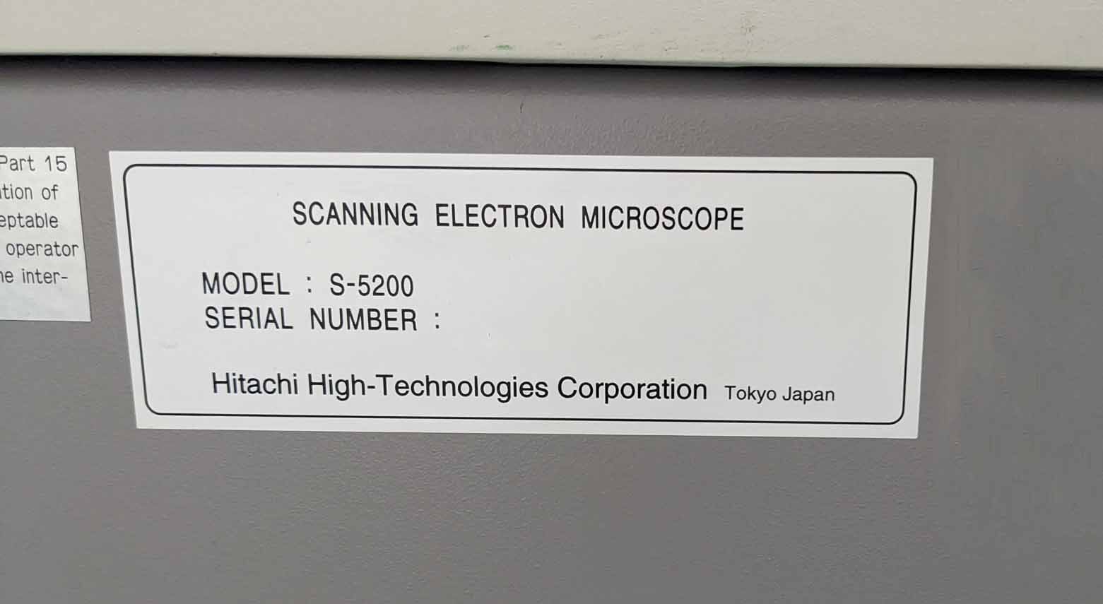 Photo Utilisé HITACHI S-5200 À vendre