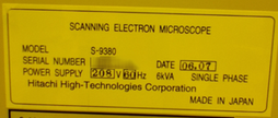 圖為 已使用的 HITACHI S-9380 待售