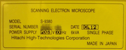 Photo Used HITACHI S-9380 For Sale