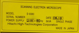 图为 已使用的 HITACHI S-9380 待售