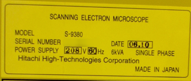 图为 已使用的 HITACHI S-9380 待售