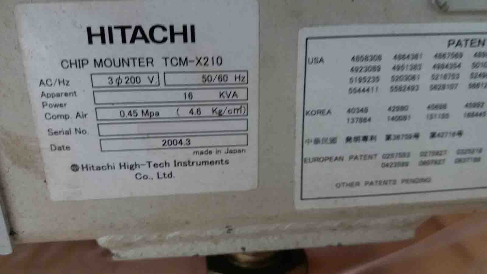 圖為 已使用的 HITACHI TCM X210 待售