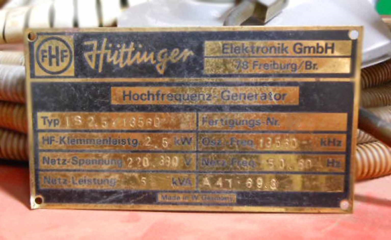 Photo Used HUTTINGER IS2.5/13560 For Sale