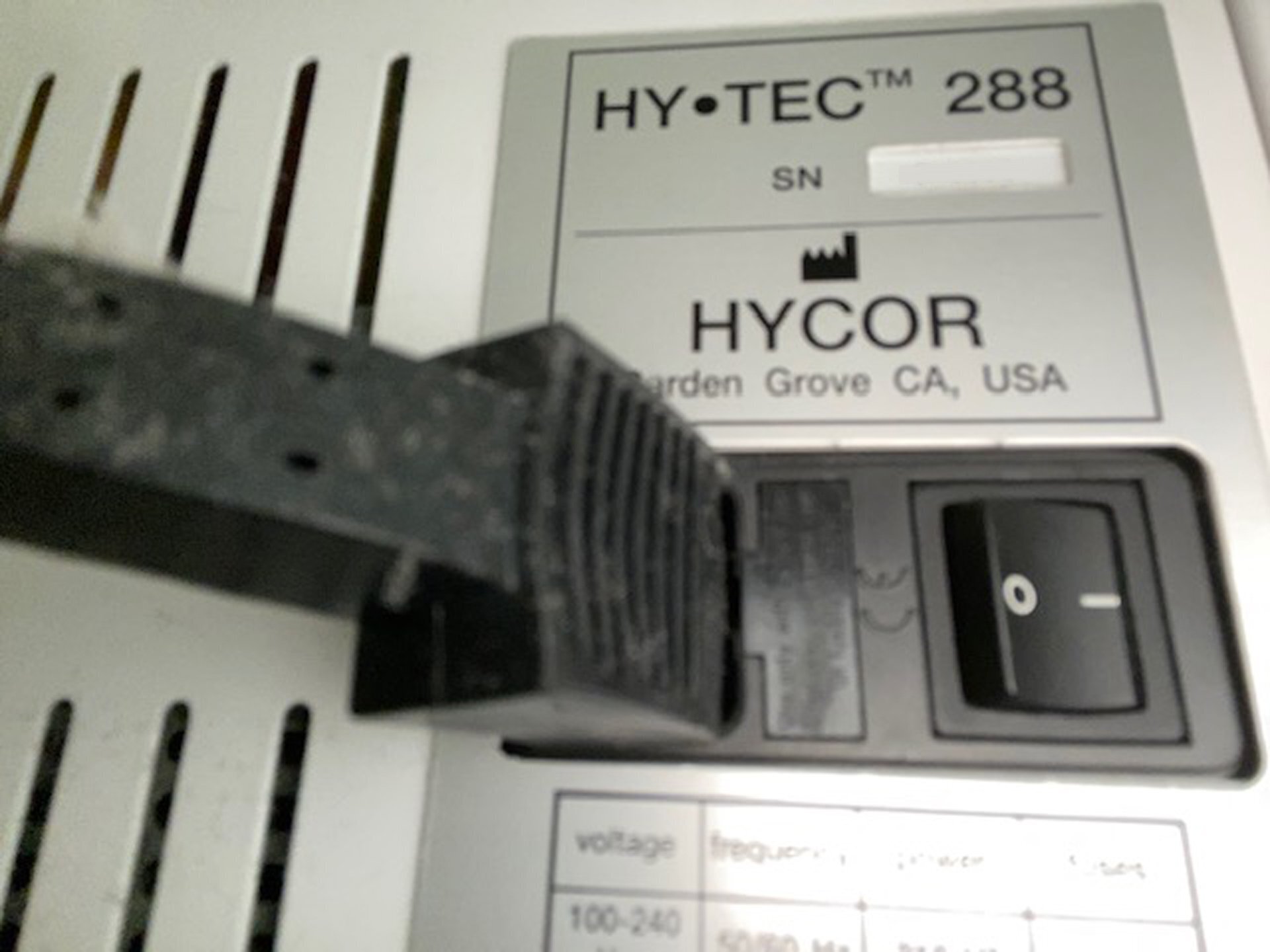 Photo Used HYCOR Hytec 288 For Sale