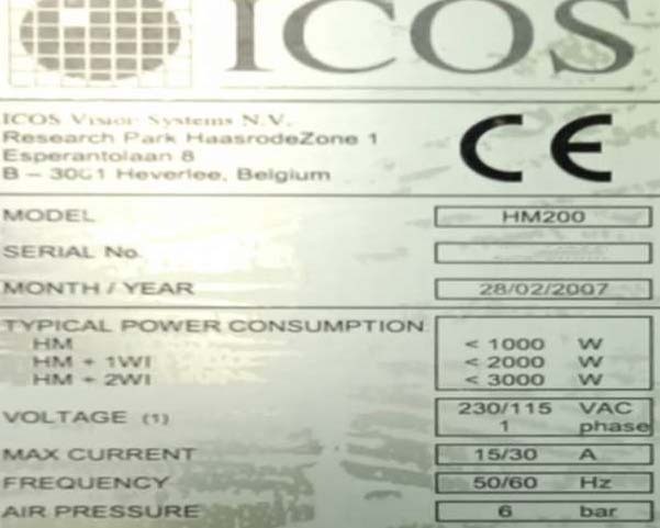 圖為 已使用的 ICOS HM-200 待售