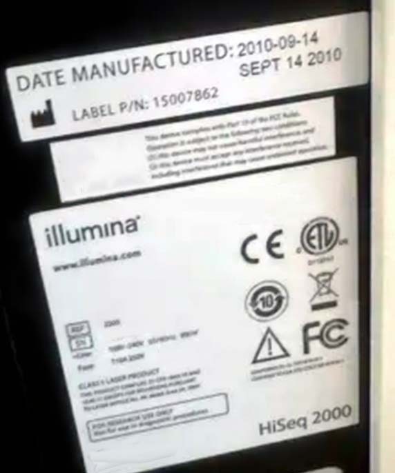 圖為 已使用的 ILLUMINA HiSeq 2000 待售