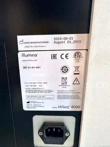 圖為 已使用的 ILLUMINA HiSeq 4000 待售