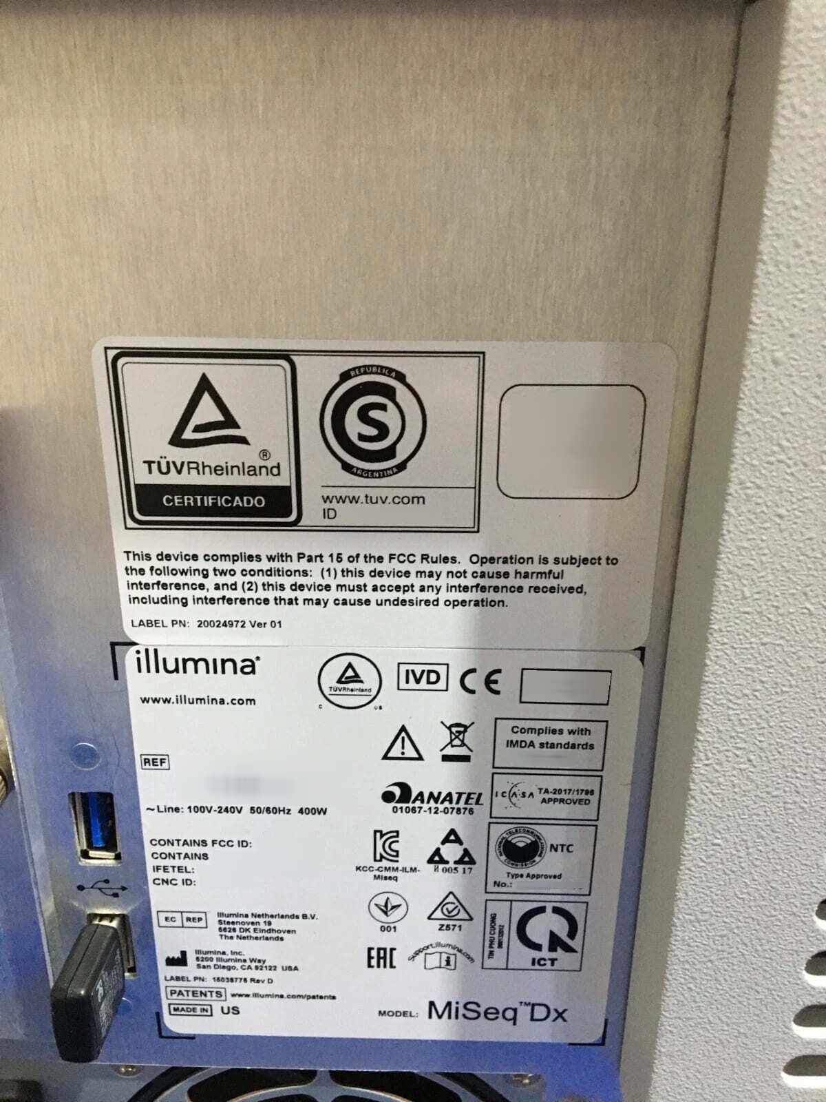 사진 사용됨 ILLUMINA MiSeq DX 판매용