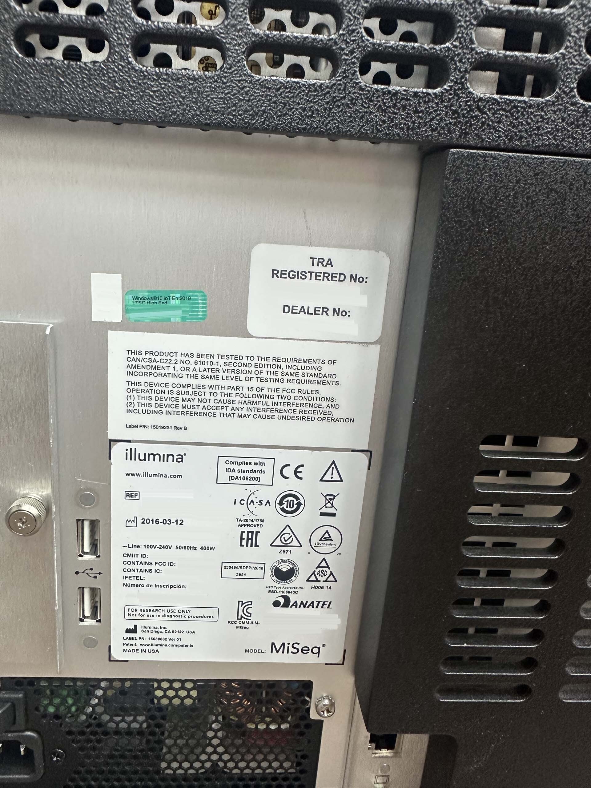 圖為 已使用的 ILLUMINA MiSeq 待售