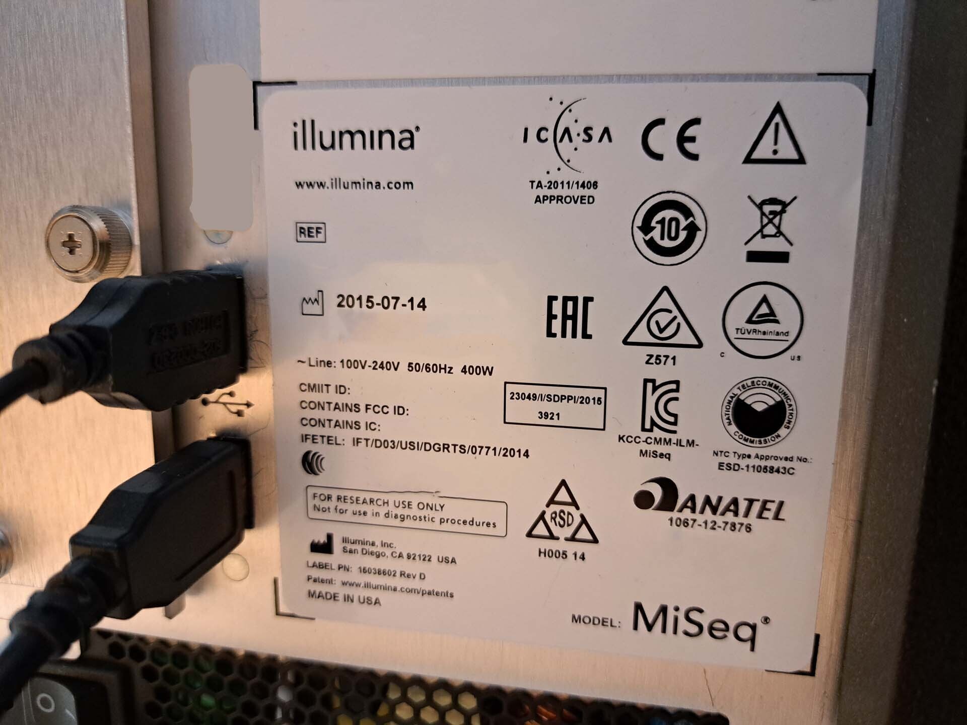 图为 已使用的 ILLUMINA MiSeq 待售