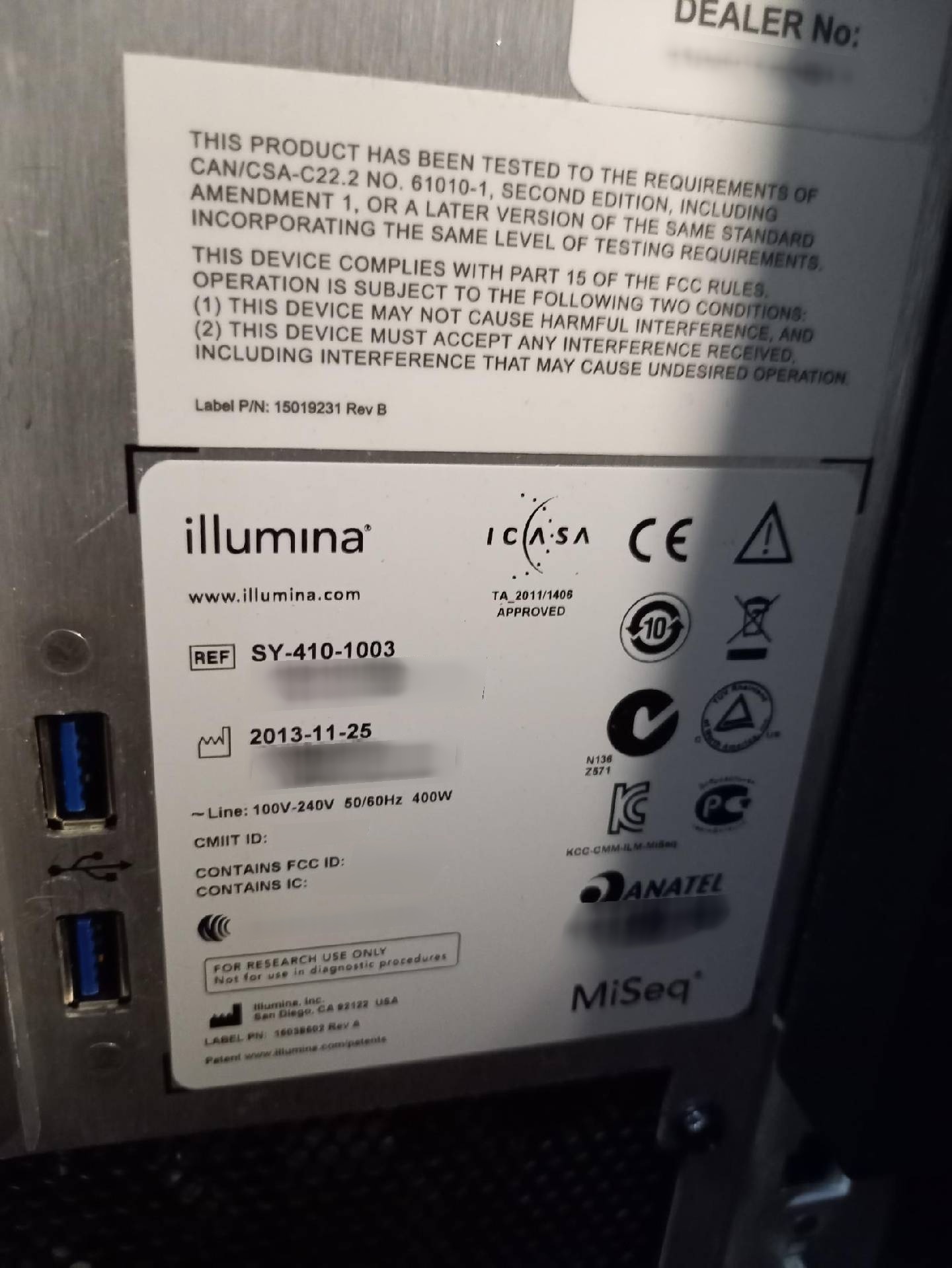 Foto Verwendet ILLUMINA MiSeq Zum Verkauf