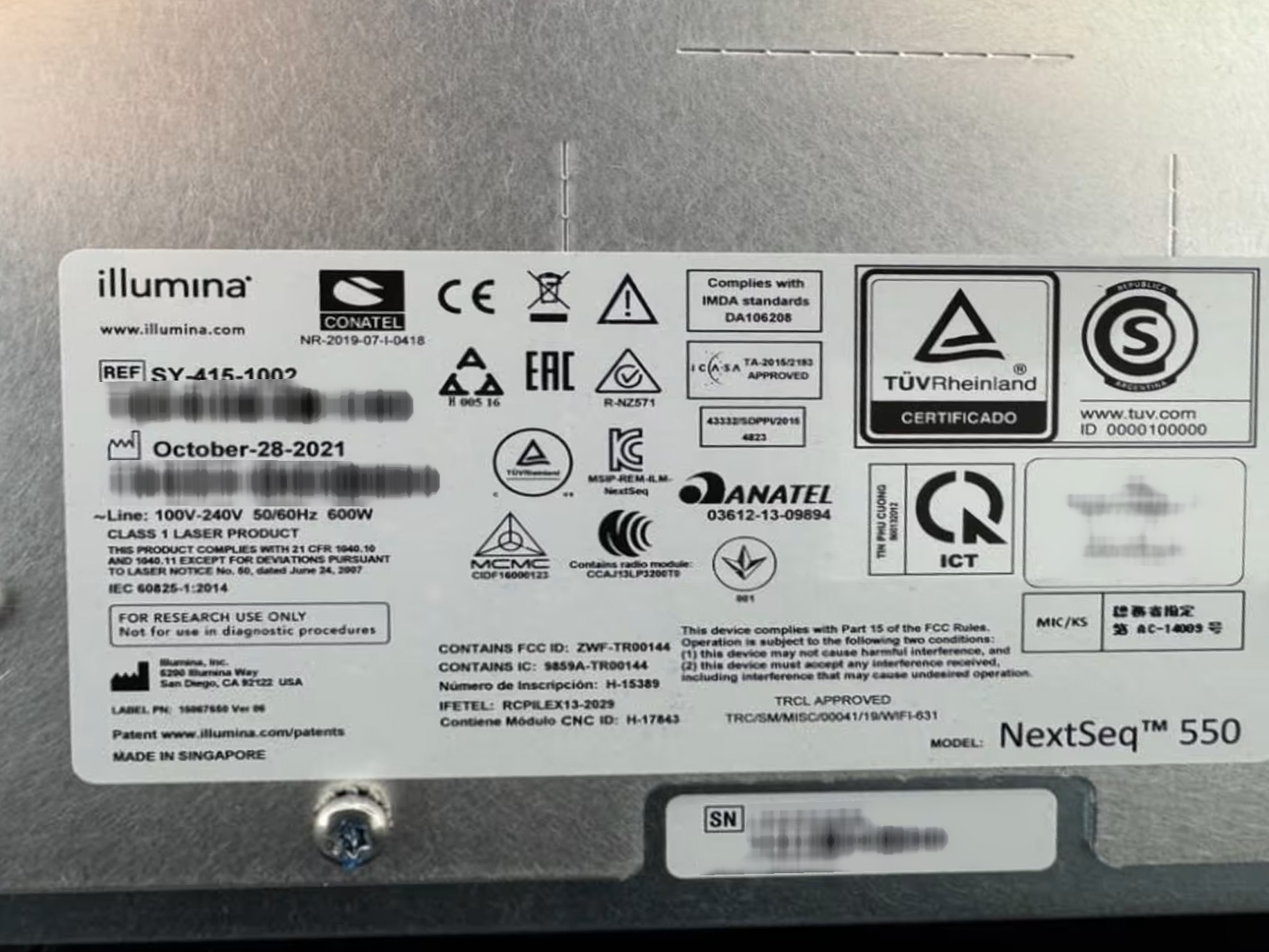 사진 사용됨 ILLUMINA NextSeq 550 판매용
