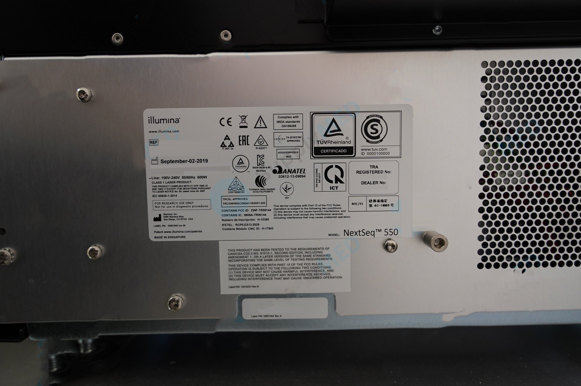 圖為 已使用的 ILLUMINA NextSeq 550 待售