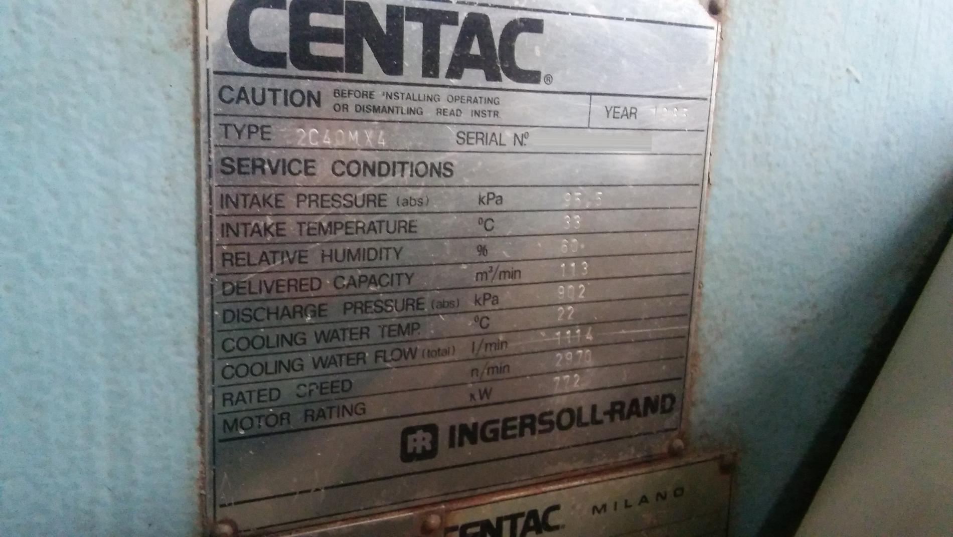 Photo Used INGERSOLL RAND CENTAC 2C4OMX4 For Sale