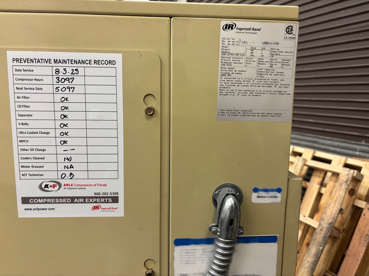 圖為 已使用的 INGERSOLL RAND UP6-10TAS-150 W/D 待售