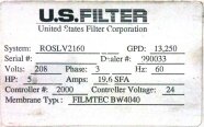 IONICS / AQUAFINE / US FILTER ROSLV2160