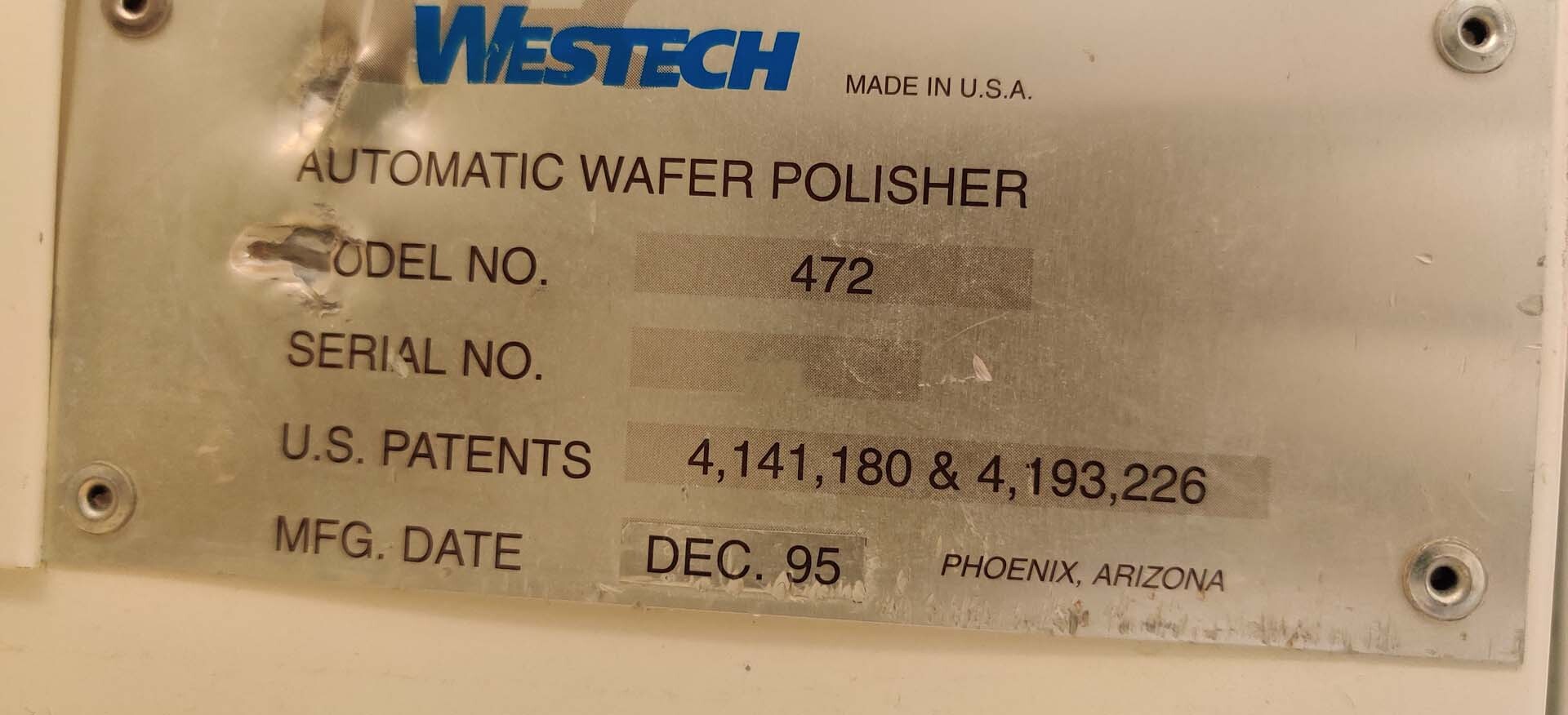 Photo Used IPEC / WESTECH / SPEEDFAM Avanti 472 For Sale
