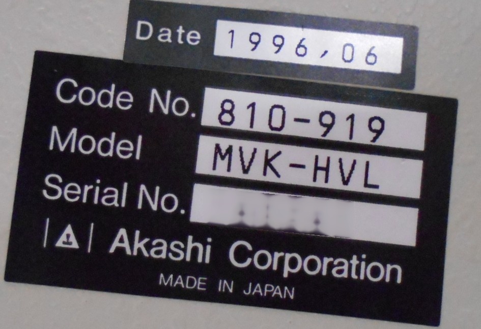 Photo Used ISI / AKASHI MVK-HVL For Sale