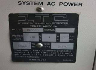 Photo Used ITC / INTEGRATED TECHNOLOGY CORPORATION PB3500 For Sale