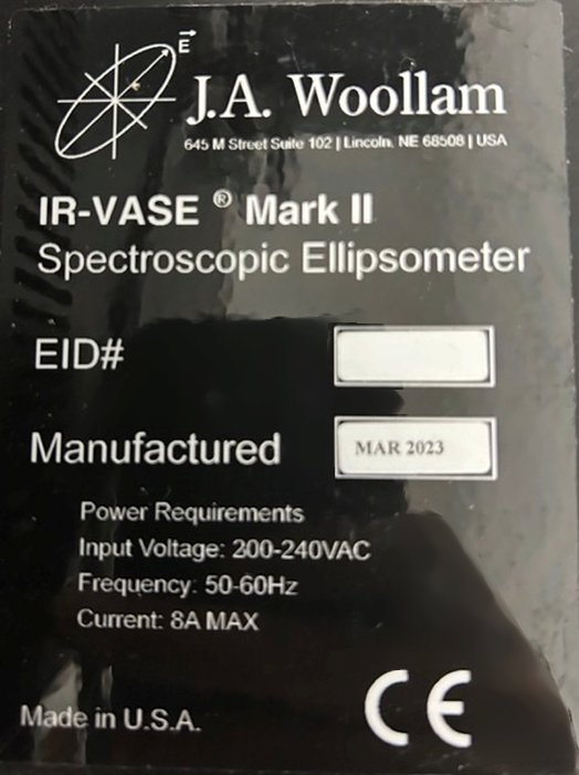 Foto Verwendet J.A. WOOLLAM IR-VASE Mark II Zum Verkauf