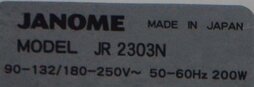 Photo Utilisé JANOME JR 2303N À vendre