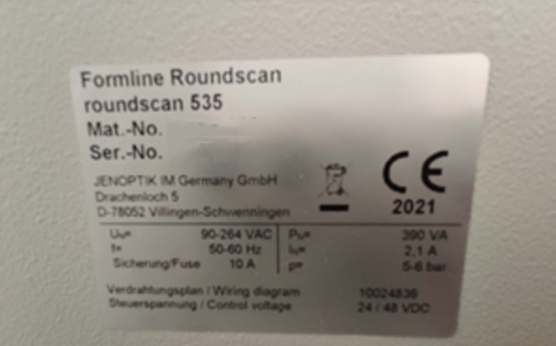 Photo Used JENOPTIK Formline roundscan 535 For Sale