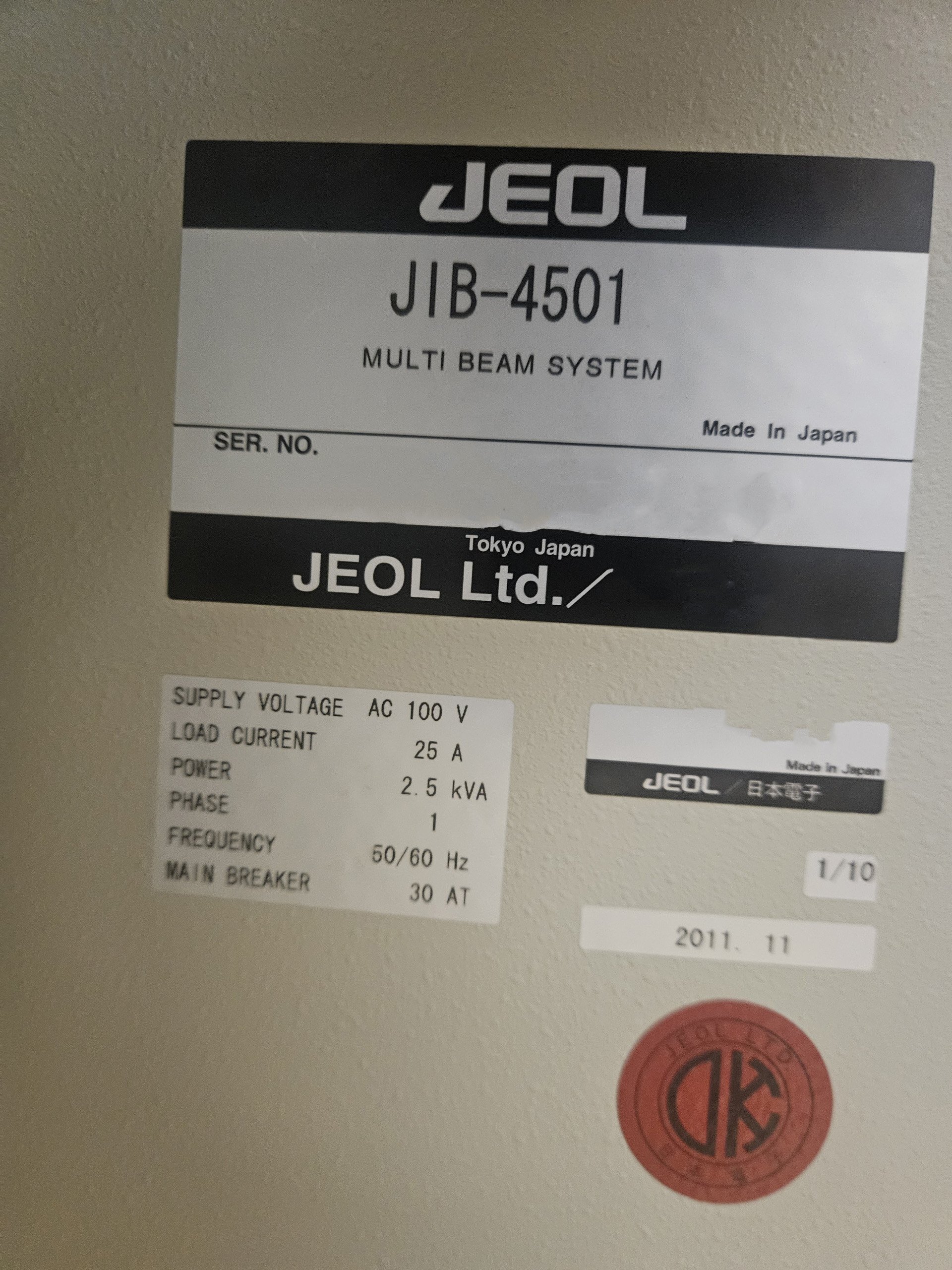 图为 已使用的 JEOL JIB 4501 待售