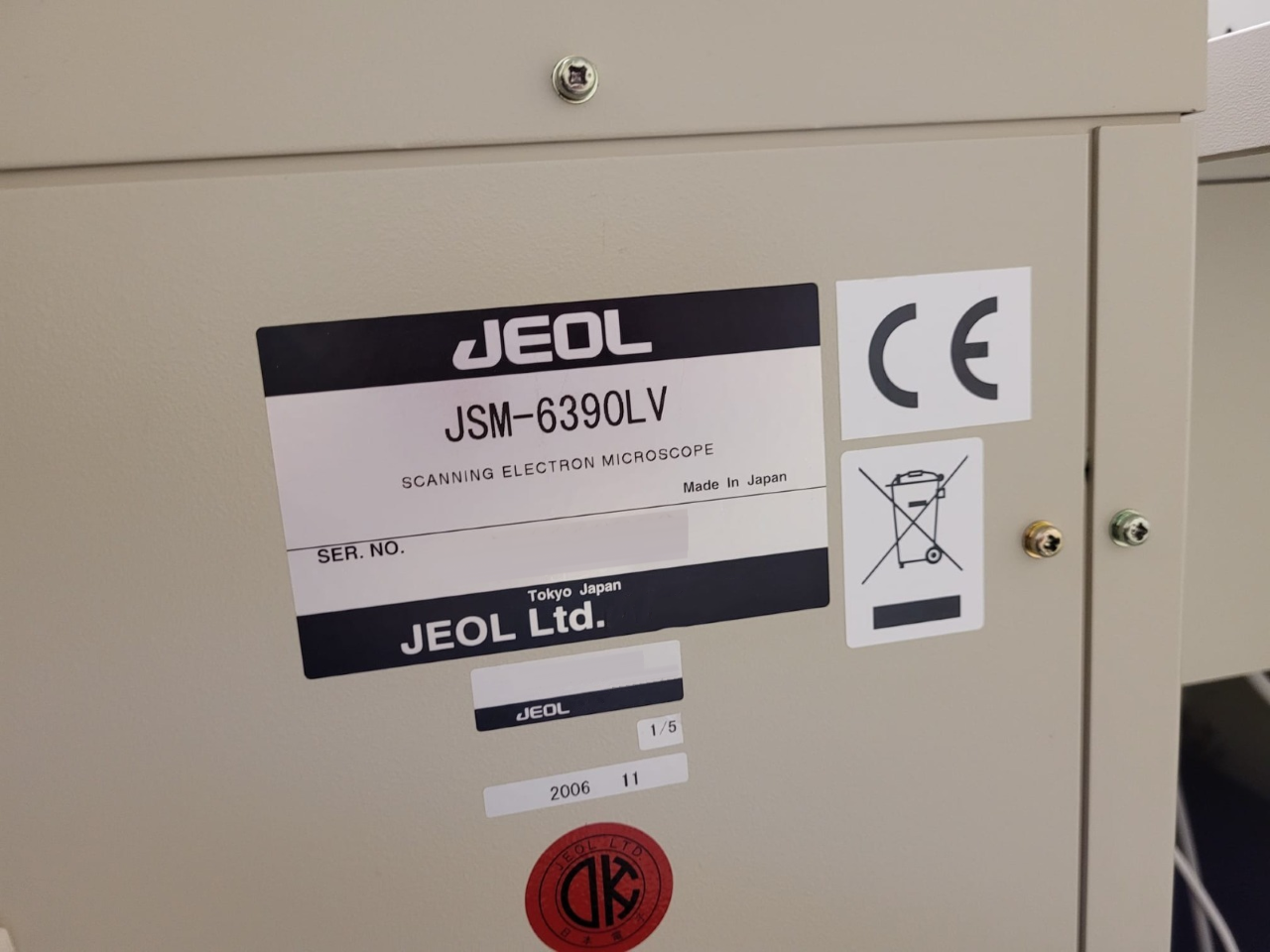 圖為 已使用的 JEOL JSM 6390LV 待售