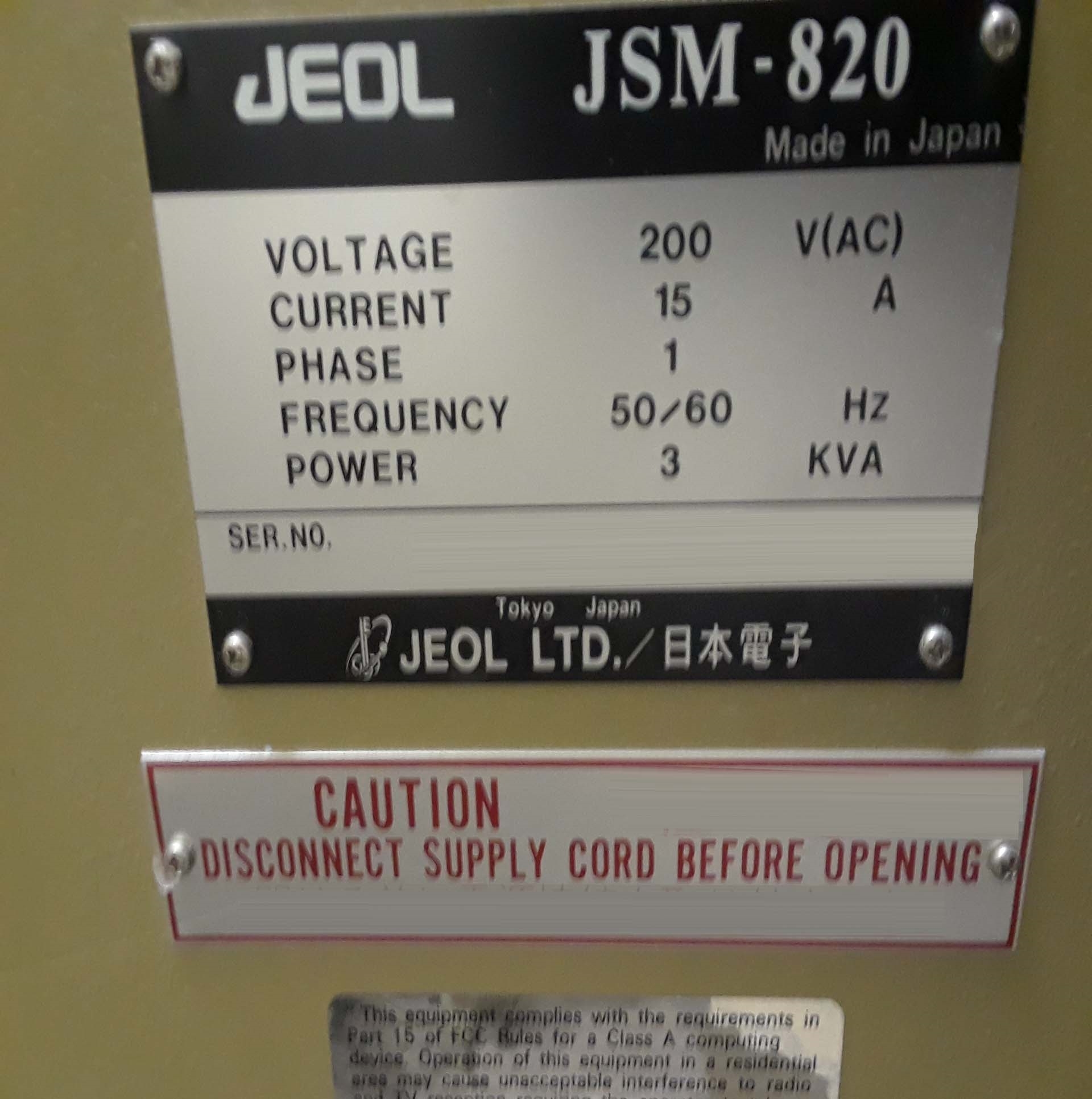 フォト（写真） 使用される JEOL JSM 820 販売のために