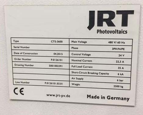 フォト（写真） 使用される JONAS & REDMANN / JRT CTS-3600 販売のために