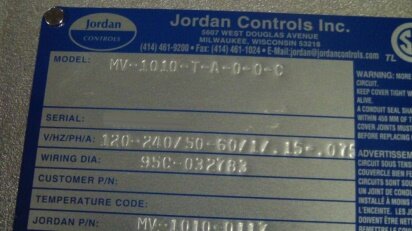 JORDAN CONTROLS MV-1010-T-A-0-0-C #9044890