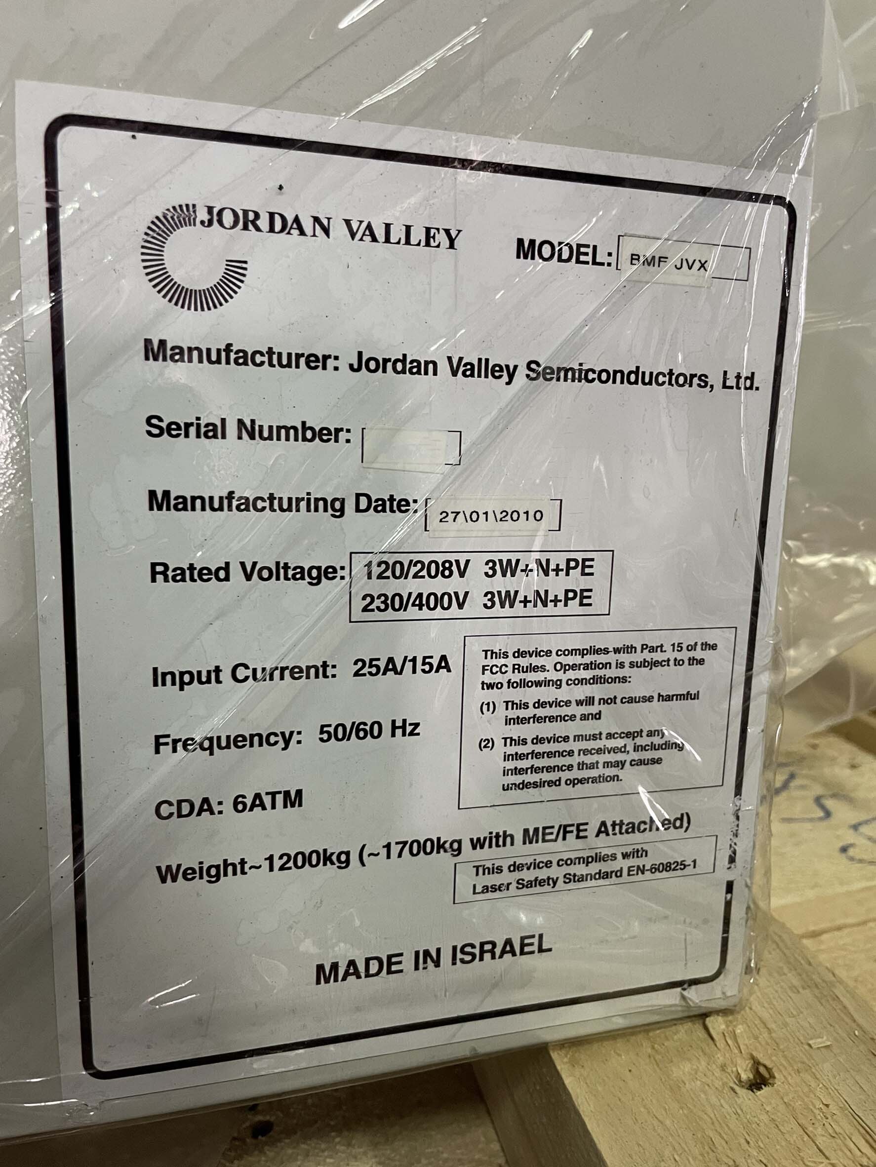 Photo Used JORDAN VALLEY BMF JVX For Sale