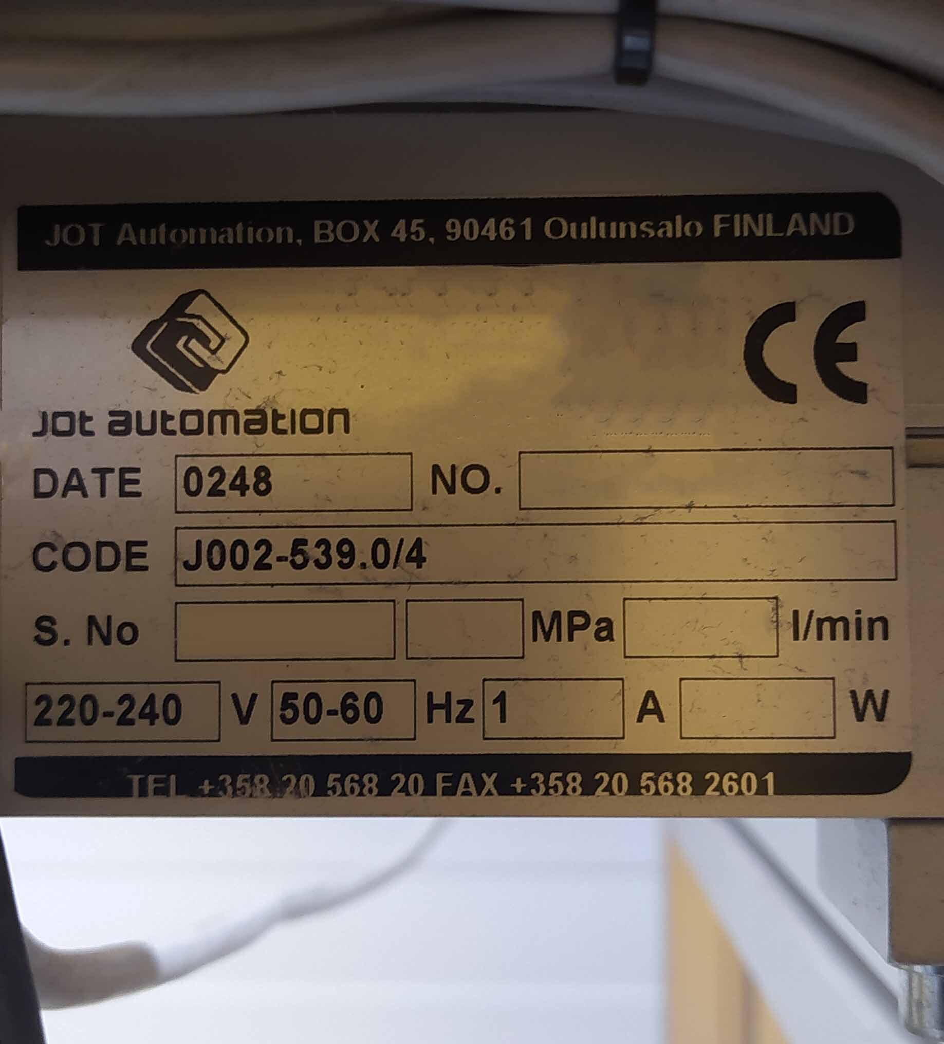 Photo Utilisé JOT AUTOMATION J002-539.0/4 À vendre