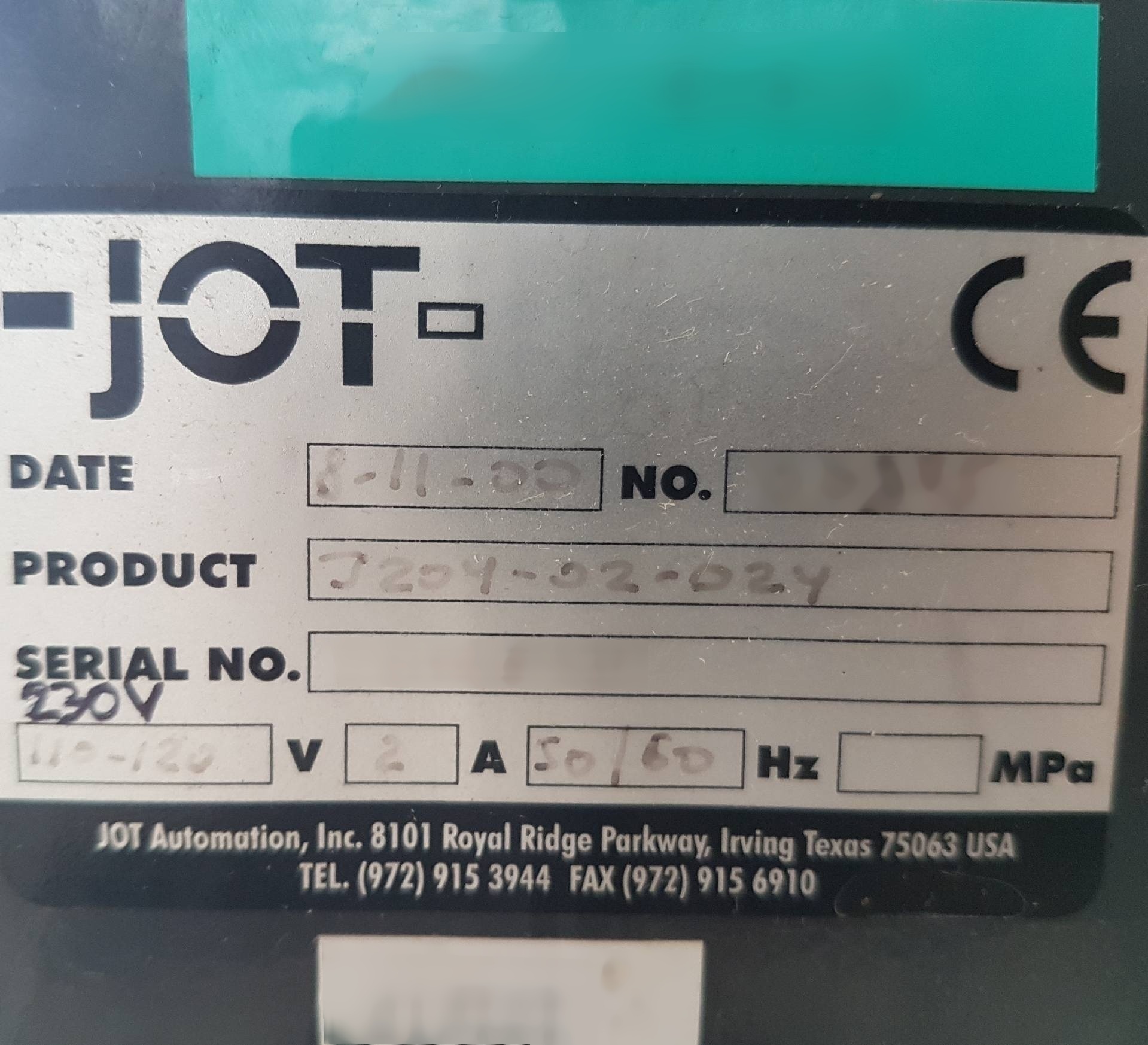 Photo Used JOT J209 For Sale