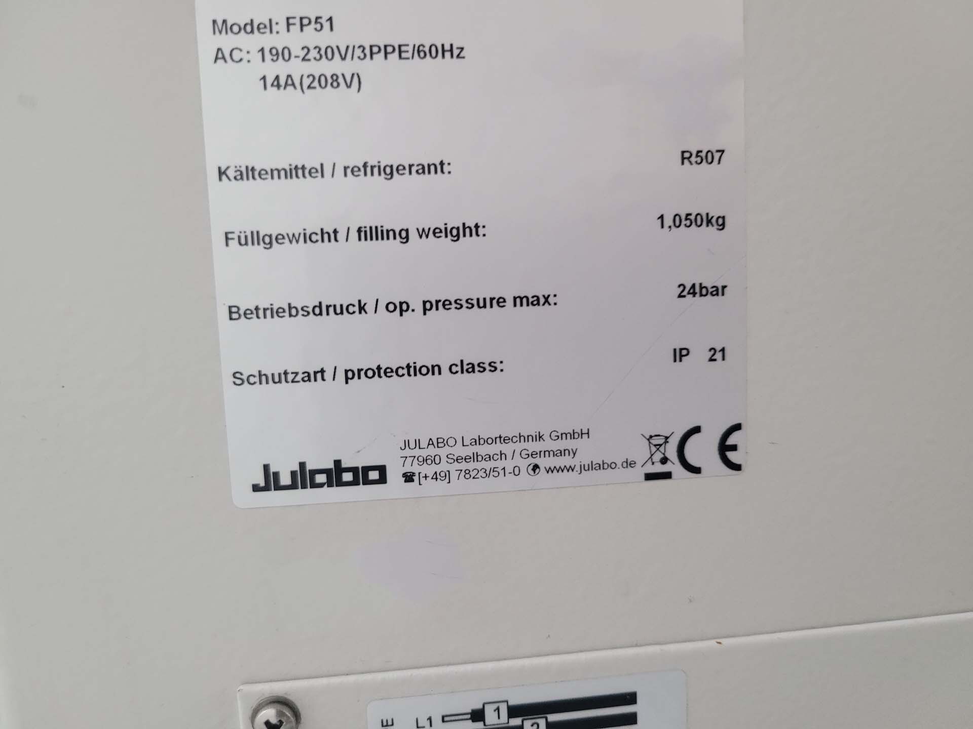 사진 사용됨 JULABO FP51 판매용