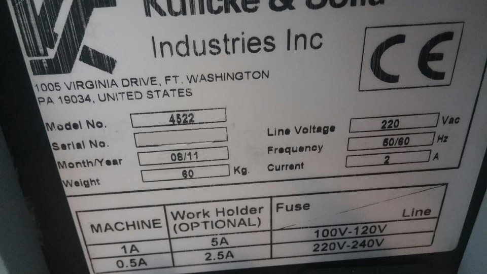 图为 已使用的 K&S 4522 待售